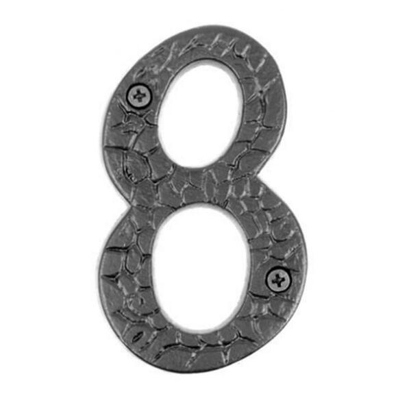 Acorn Mfg 4 Rough Iron Address Number 8 - Black RN8BP